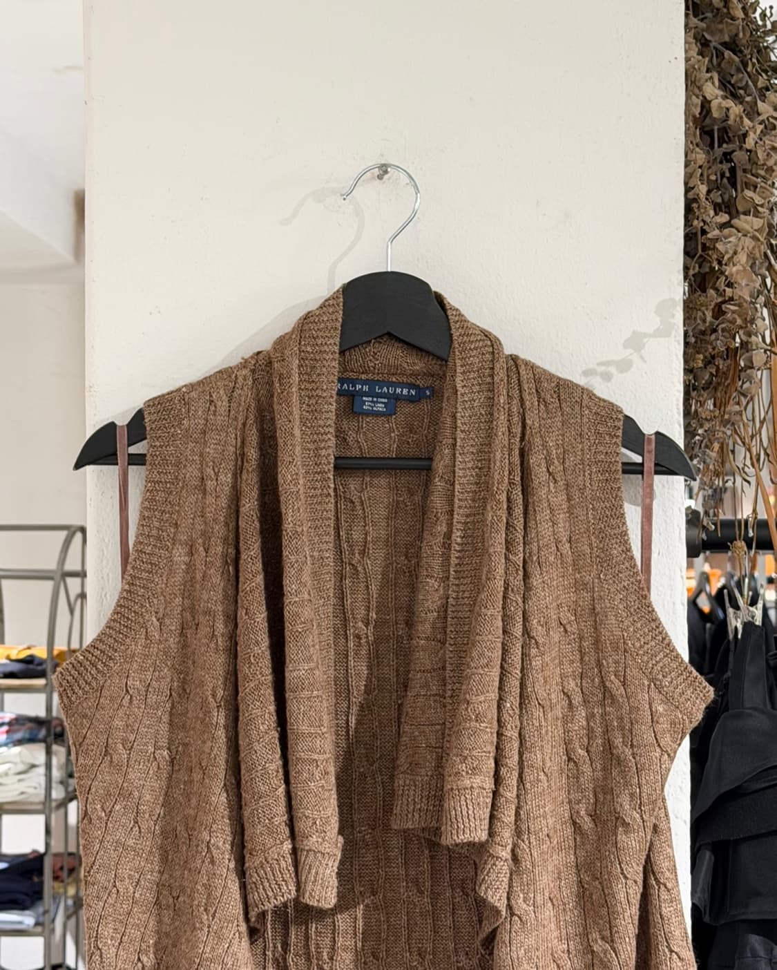 랄프로렌 브라운 드레이프 케이블 니트 베스트 상품이미지4