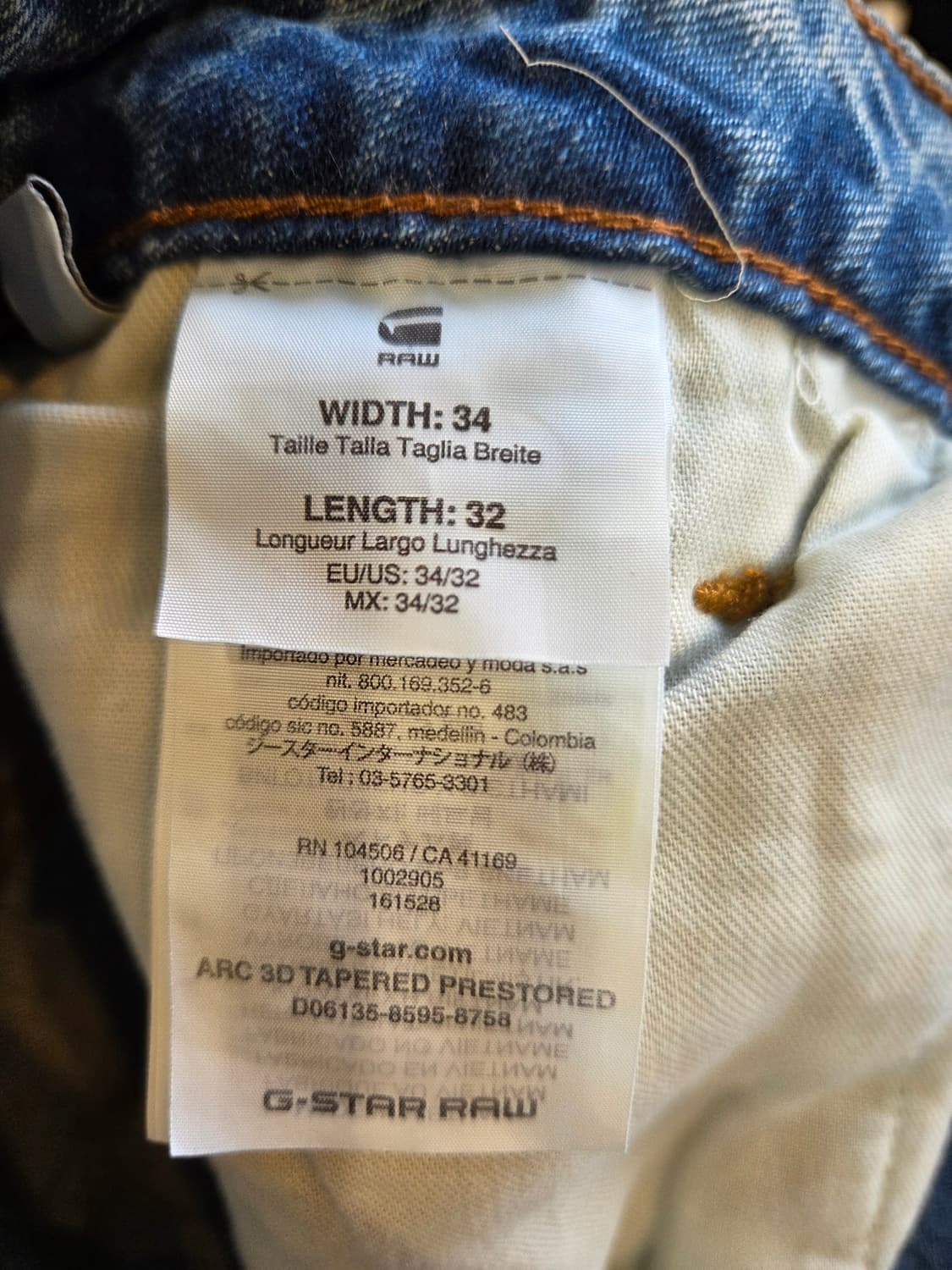 G-STAR RAW 워싱 데님 청바지(W34/L32)택없음) 상품이미지8