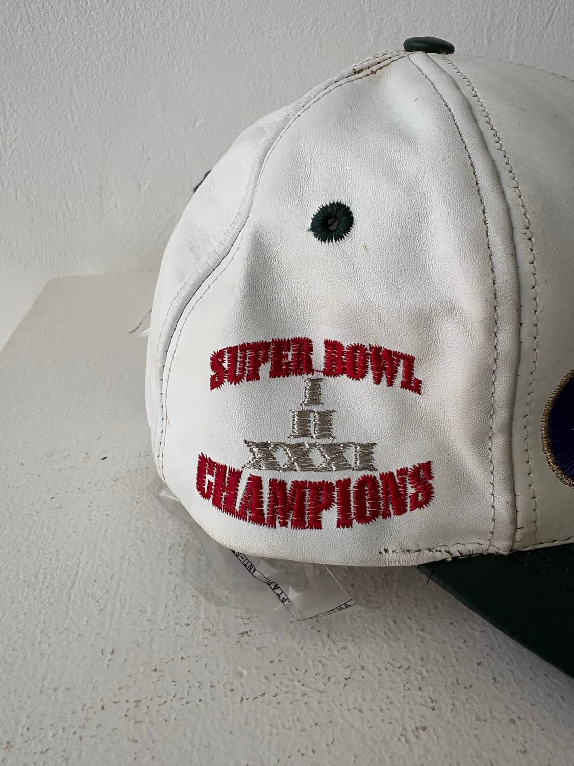 90's NFL Green Bay Pakers Leather cap 상품이미지4