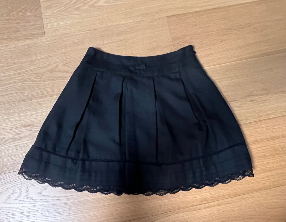 블렉 레이스 스커트 빈티지 공겜여주 고스로리 상품이미지1