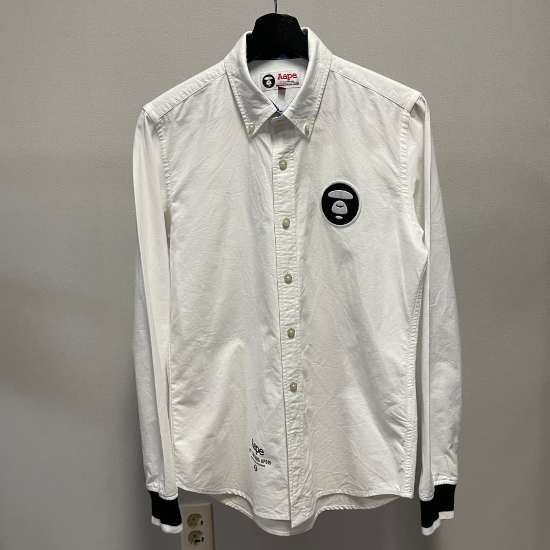 Aape Bape 에이프 베이프 사루 로고 흰색 셔츠 상품이미지2