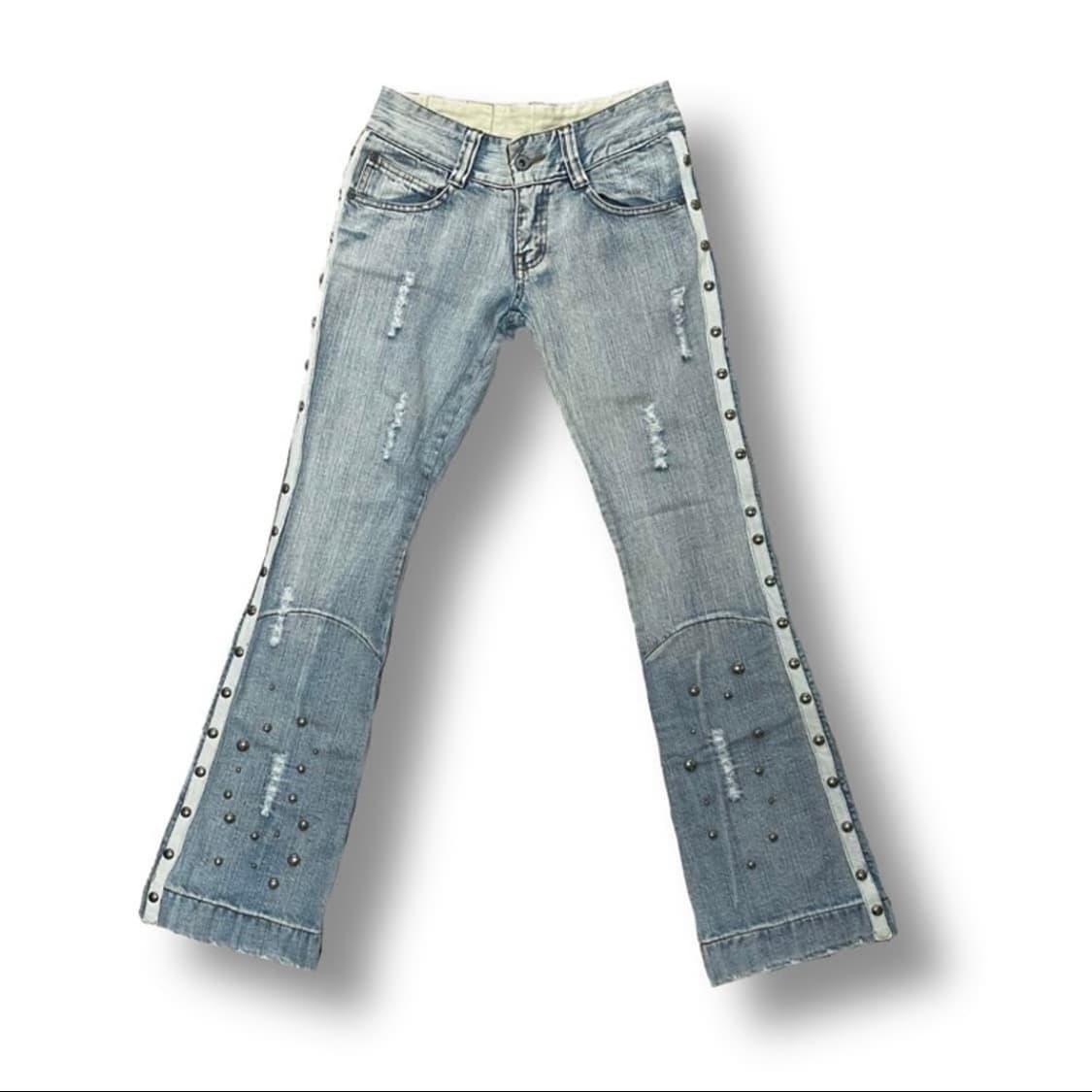 로우라이즈 스터드 부츠컷 데님팬츠 상품이미지1