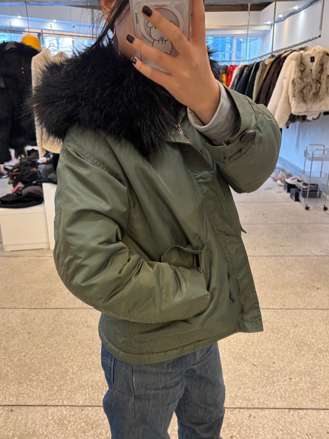 my name is Chloe Fur Trim Hooded Jacket 상품이미지1