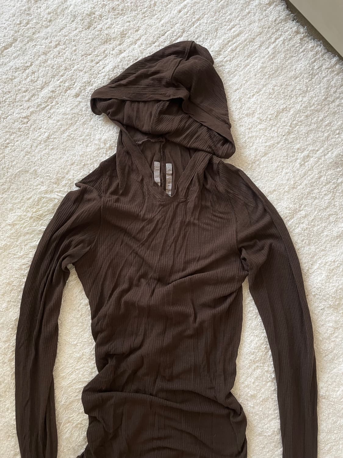 릭오웬스 후디 리브드 롱 슬리브 상품이미지2