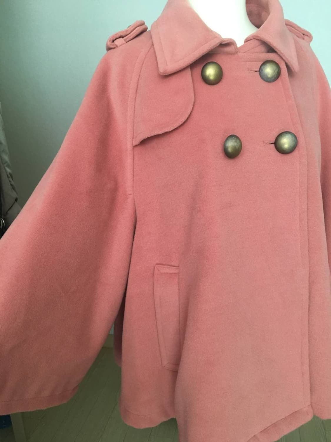 일본빈티지 핑크 케이프 숏 자켓 라떼 로걀 히메 시허니 양산형 상품이미지4