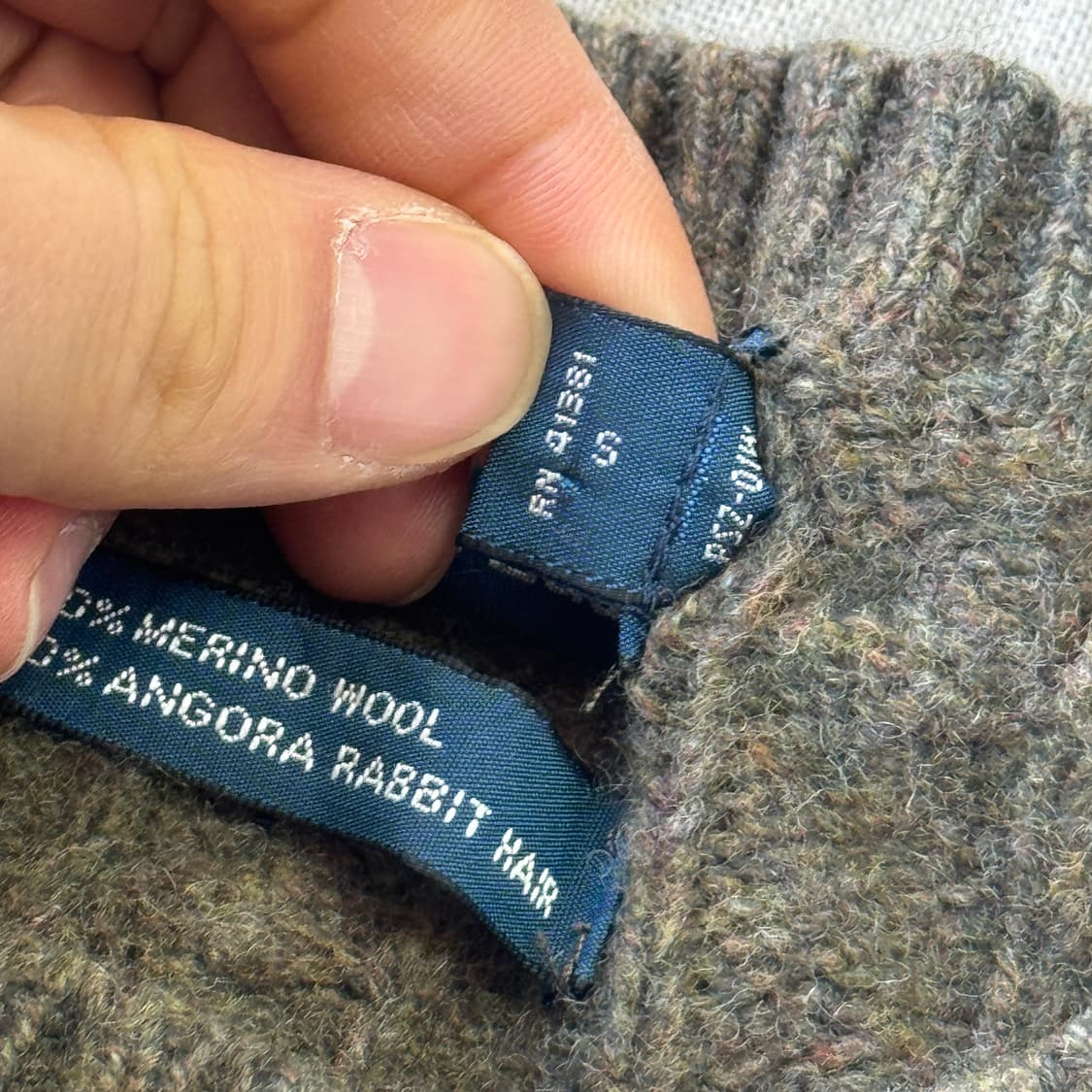 폴로랄프로렌 90s 앙고라 카키 케이블 니트 L 상품이미지7