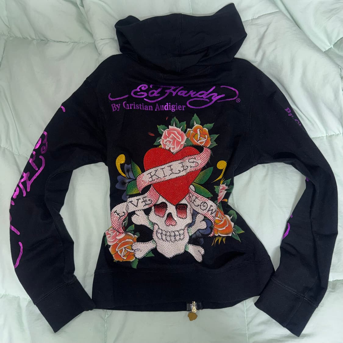 에드하디 후드집업 블랙 y2k 갸루 상품이미지2