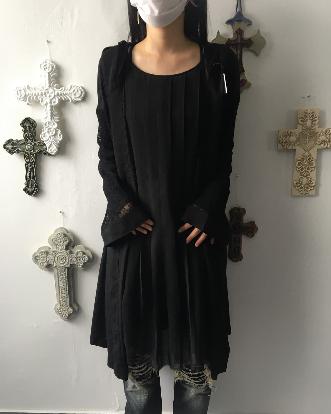 Hood open long cardigan 상품이미지8