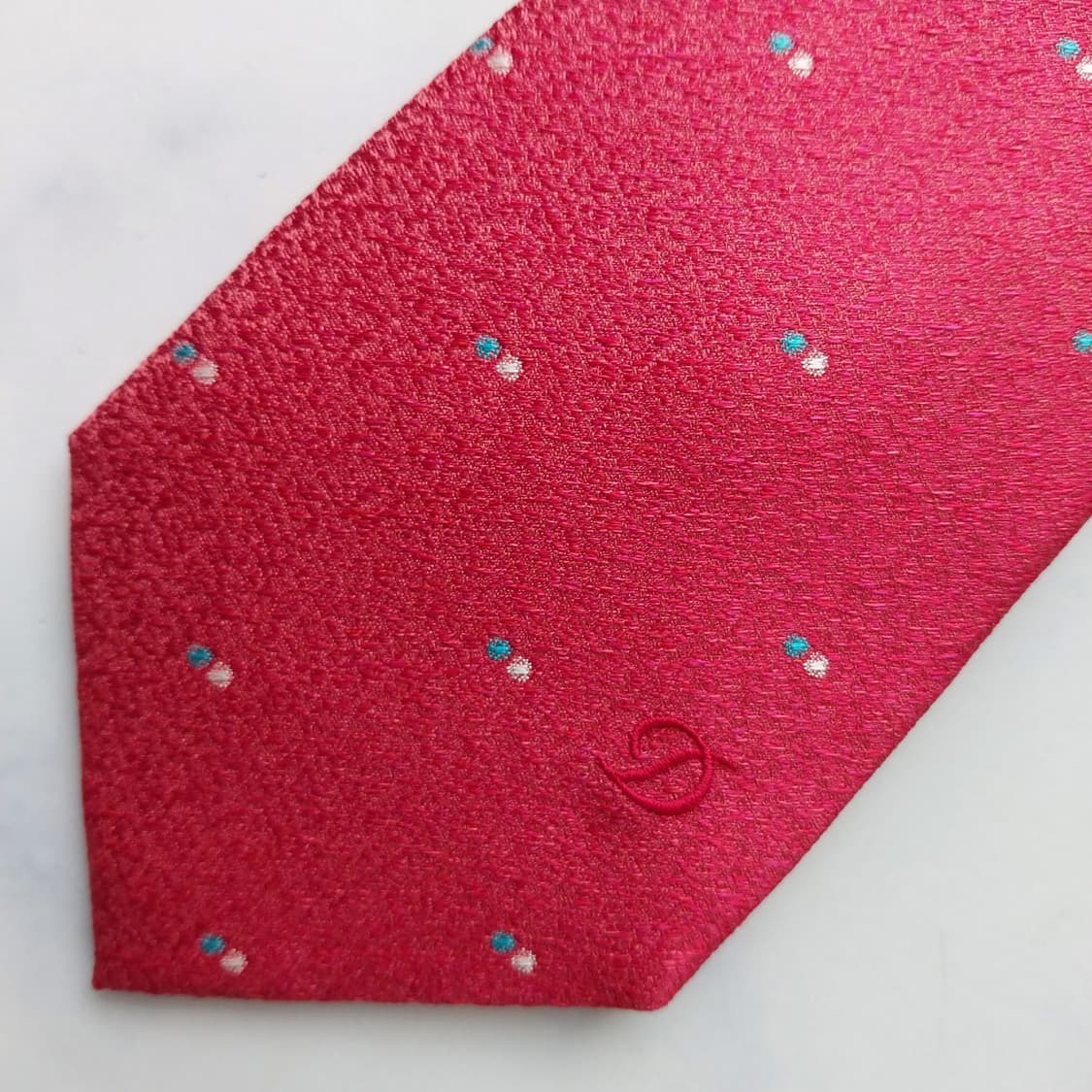 듀퐁 실크 핫핑크 도트 패턴 넥타이 8cm S~A+등급 K2464
 상품이미지6