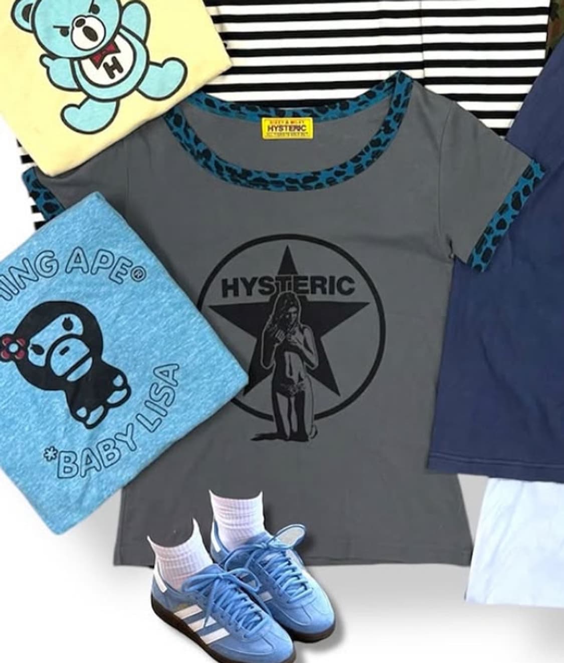 히스테릭글래머 아카이브 스타 반팔 그레이 상품이미지1