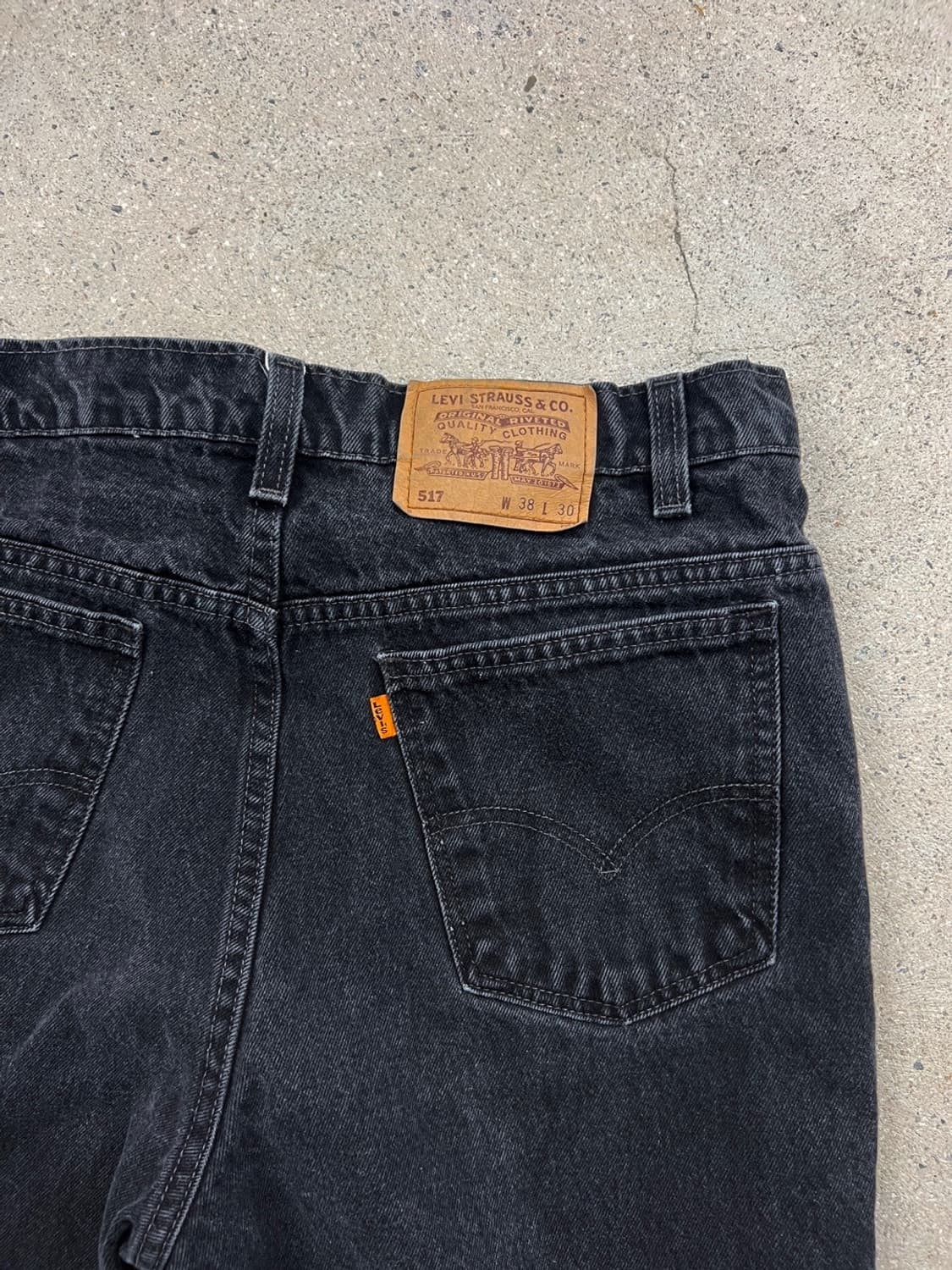 리바이스 90s 517 오렌지 탭 블랙 데님 팬츠 / 35 x 29 상품이미지5