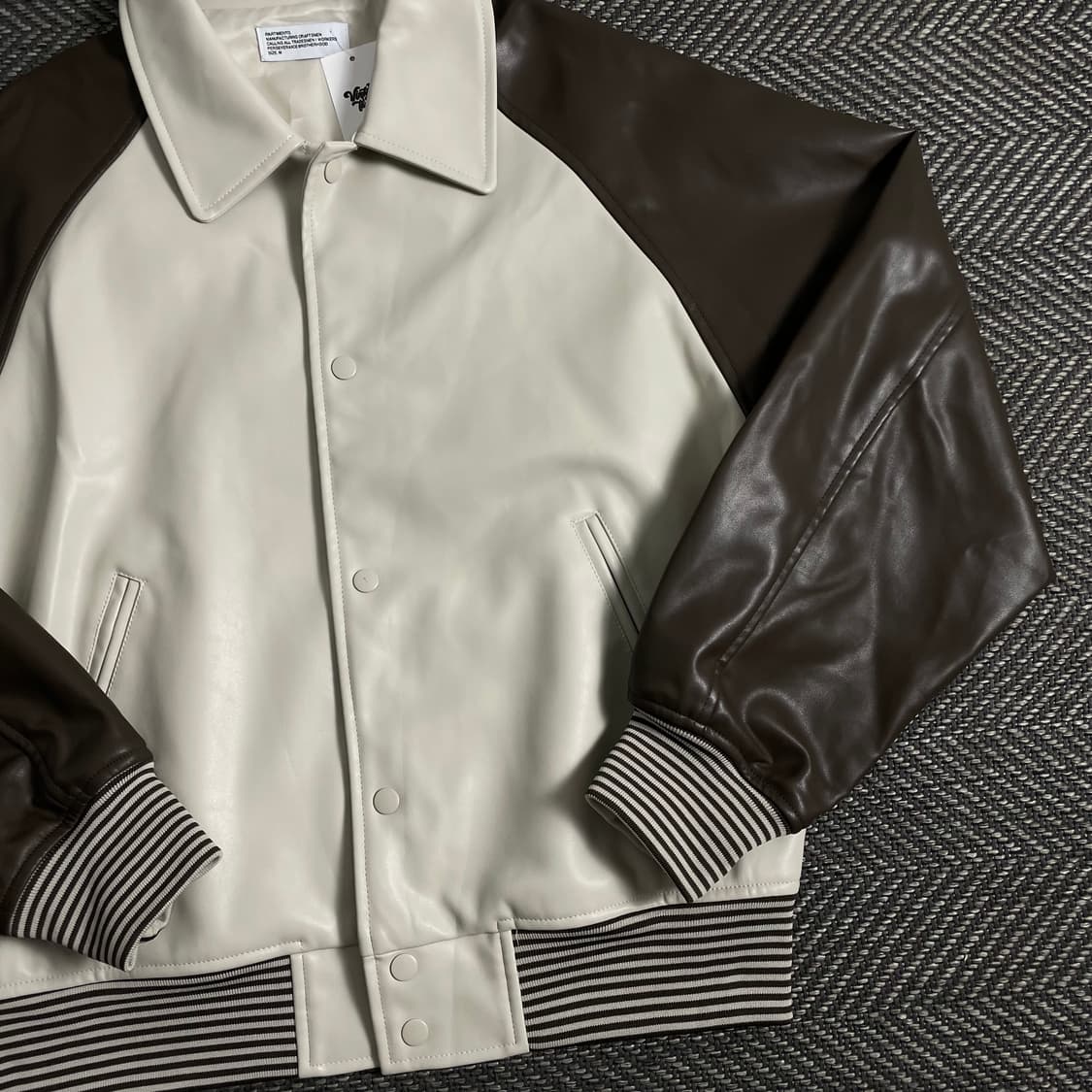 파르티멘토 버핑레더 배색 봄버 자켓o 3802 상품이미지2