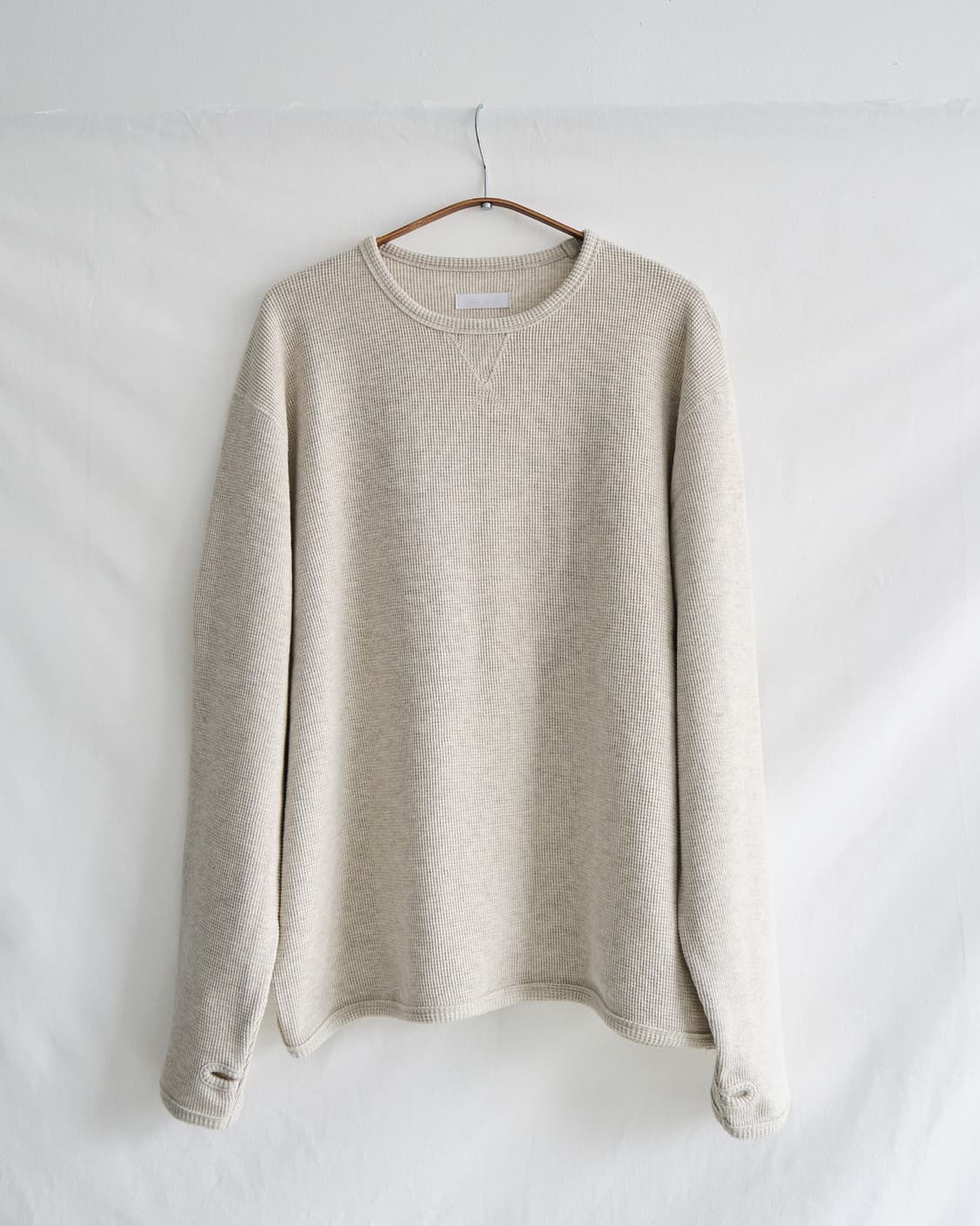 씨솔트 Waffle rib long sleeve (oat) 3사이즈 상품이미지1