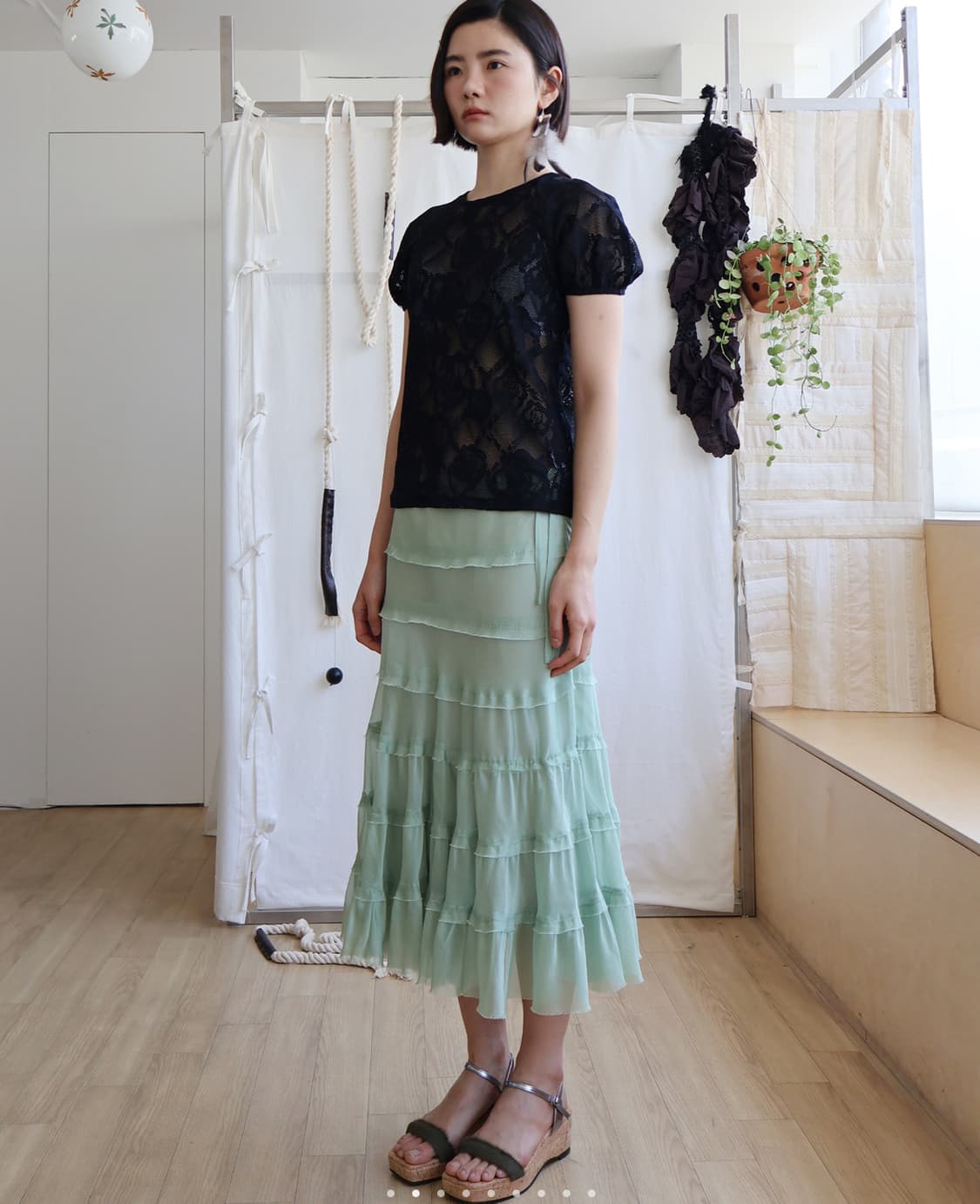 nora shimmering skirt glossy mint 상품이미지1