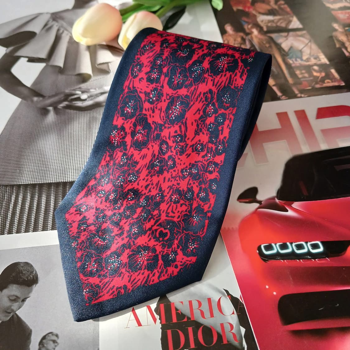 밀라숀 실크 레드 아트 패턴 넥타이 9.2cm A+등급 A19340
 상품이미지4