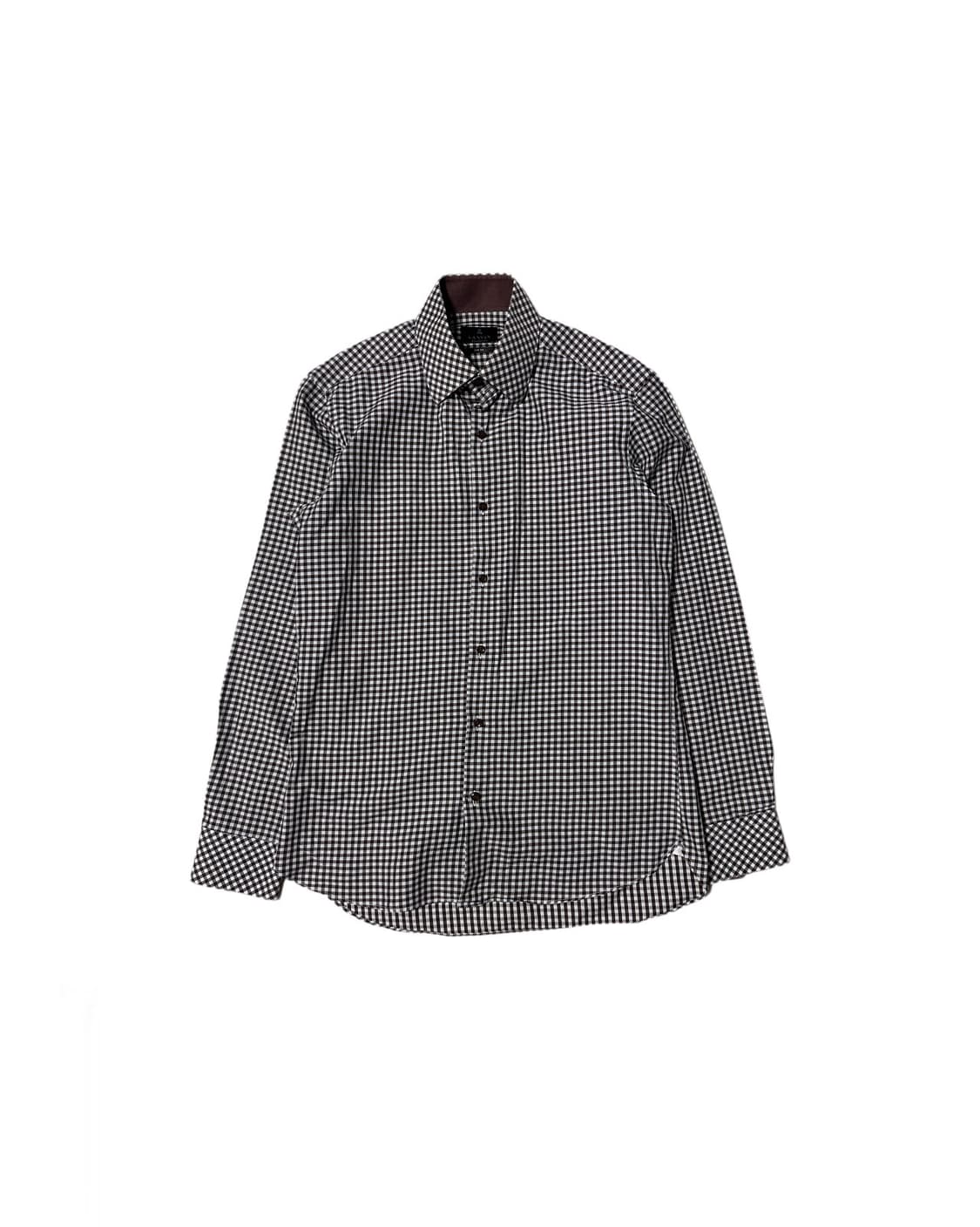 Lanvin 랑방 브라운 체크 슬림핏 셔츠 상품이미지1