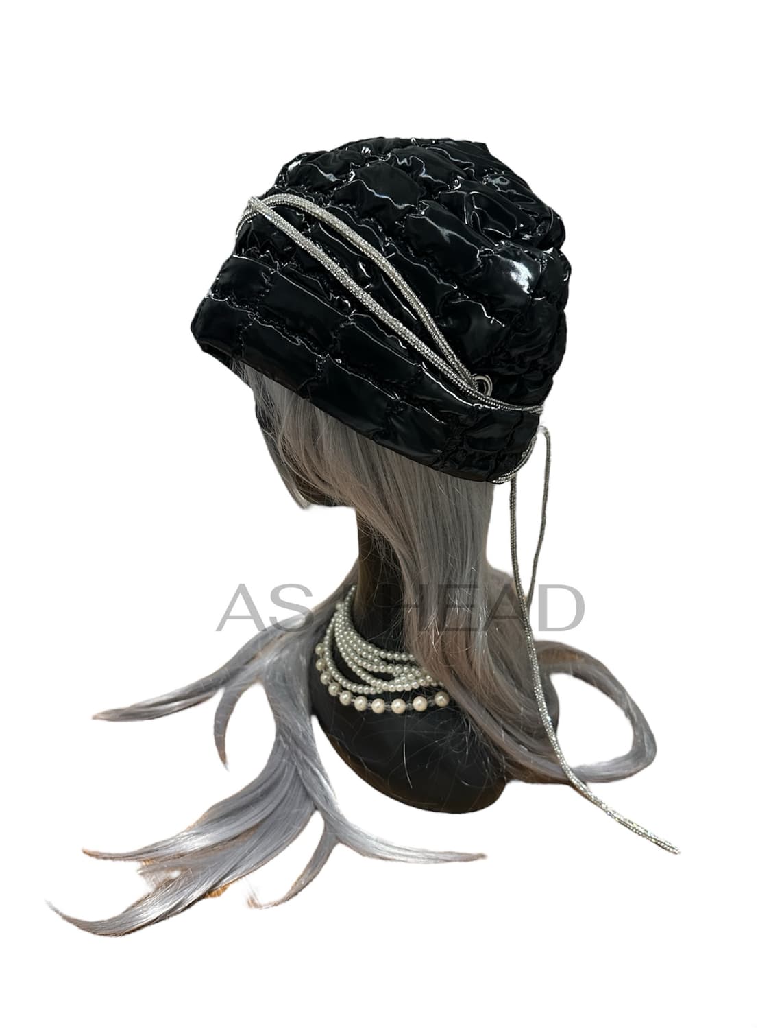 유광 퀄팅 패딩 아일렛 핸드메이드 비니 상품이미지3