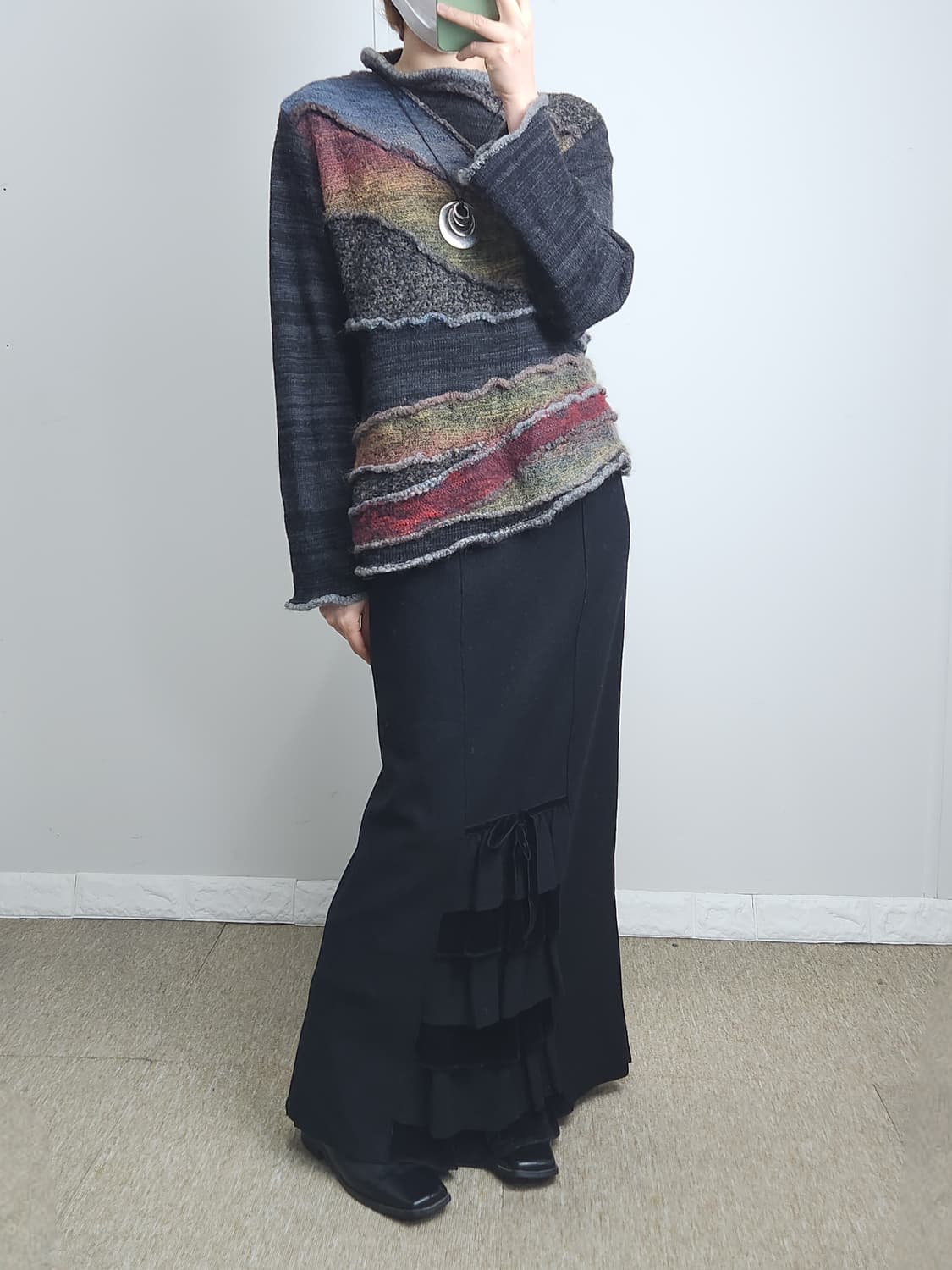 (johanex)벨벳 롱 스커트 상품이미지4