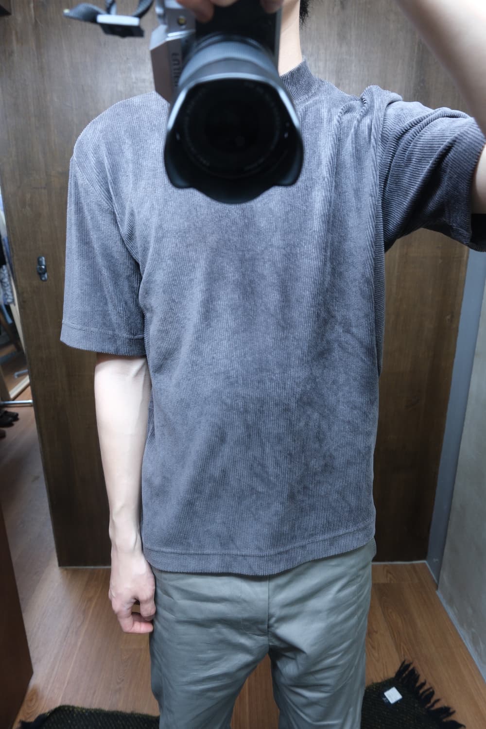 Issey miyake 코듀로이 모크넥 반팔 티셔츠 M 상품이미지7
