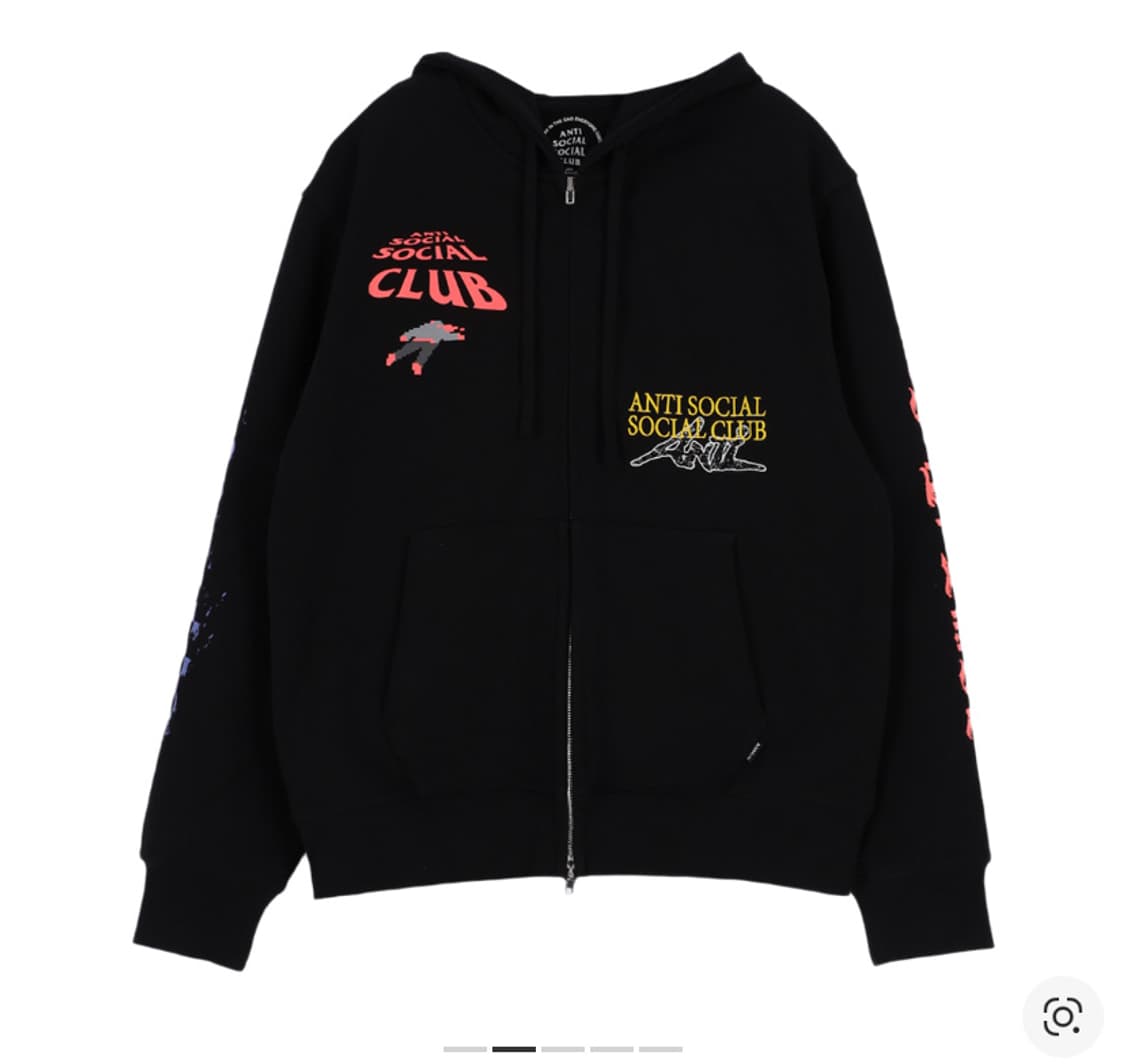 안티소셜소셜클럽 액시던트 후드집업 블랙 상품이미지1