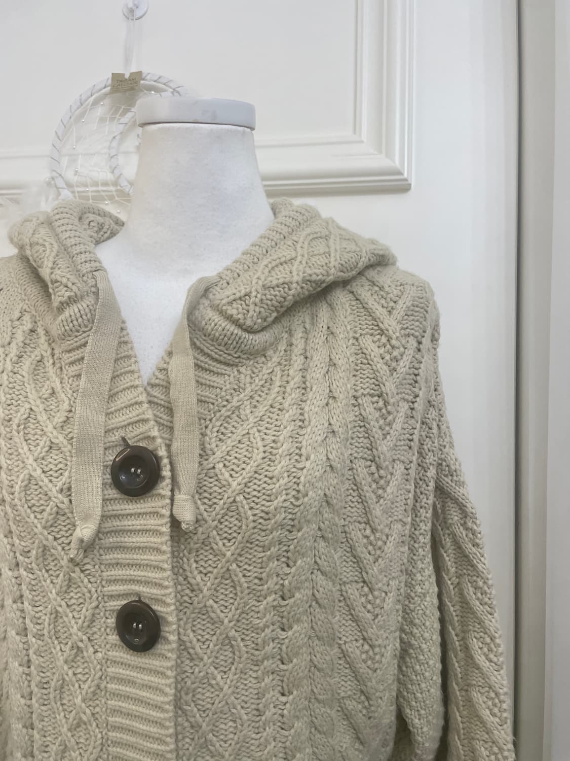 beige twist winter hoodie cardigan 상품이미지6