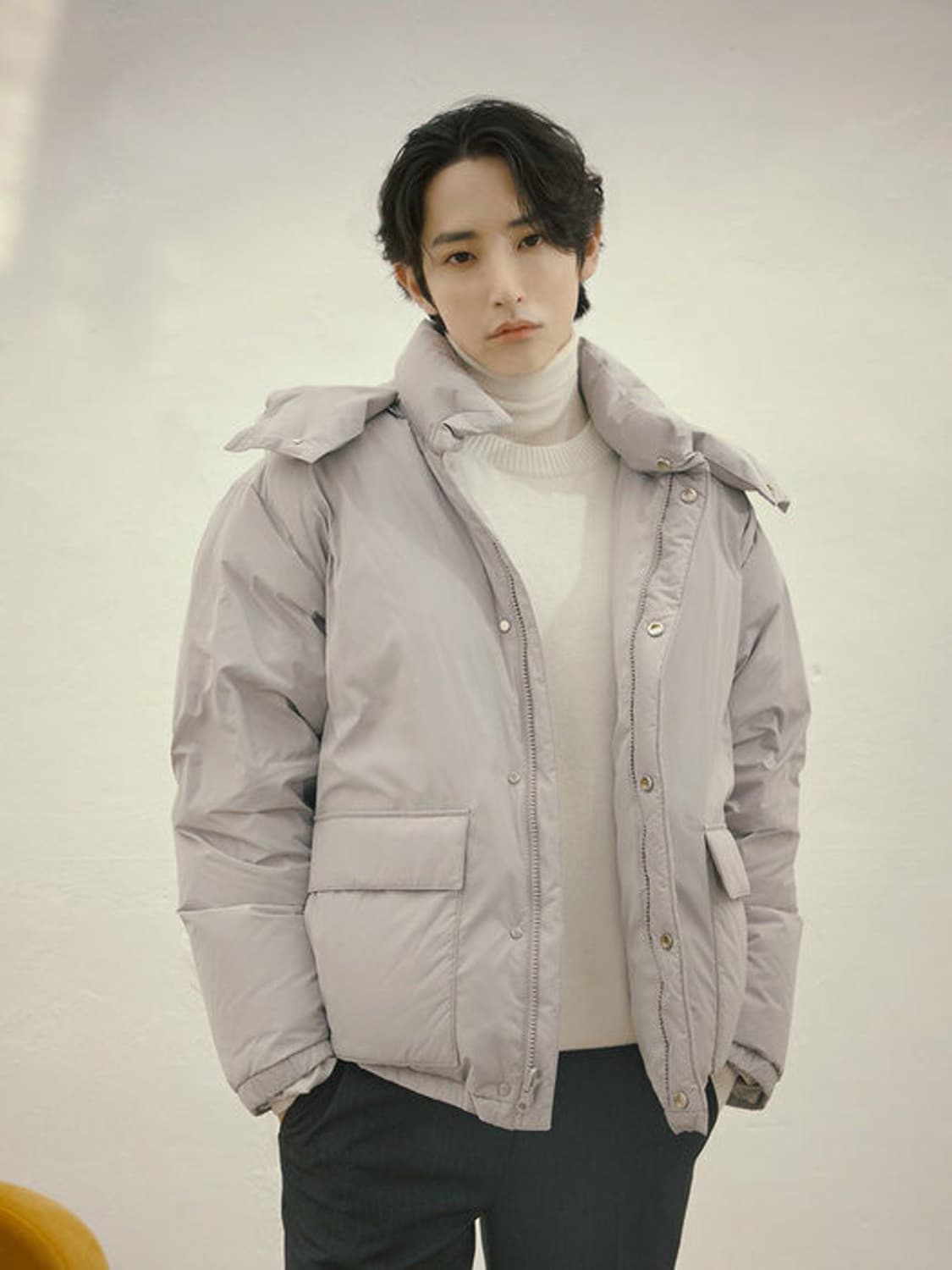 더니트컴퍼니 미니멀 숏 구스다운 웜그레이 S 상품이미지1