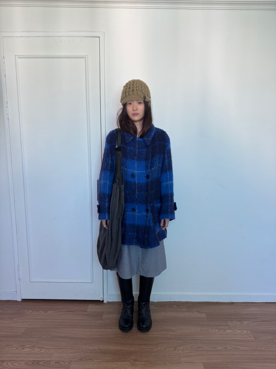 버튼 니트 비니 상품이미지1