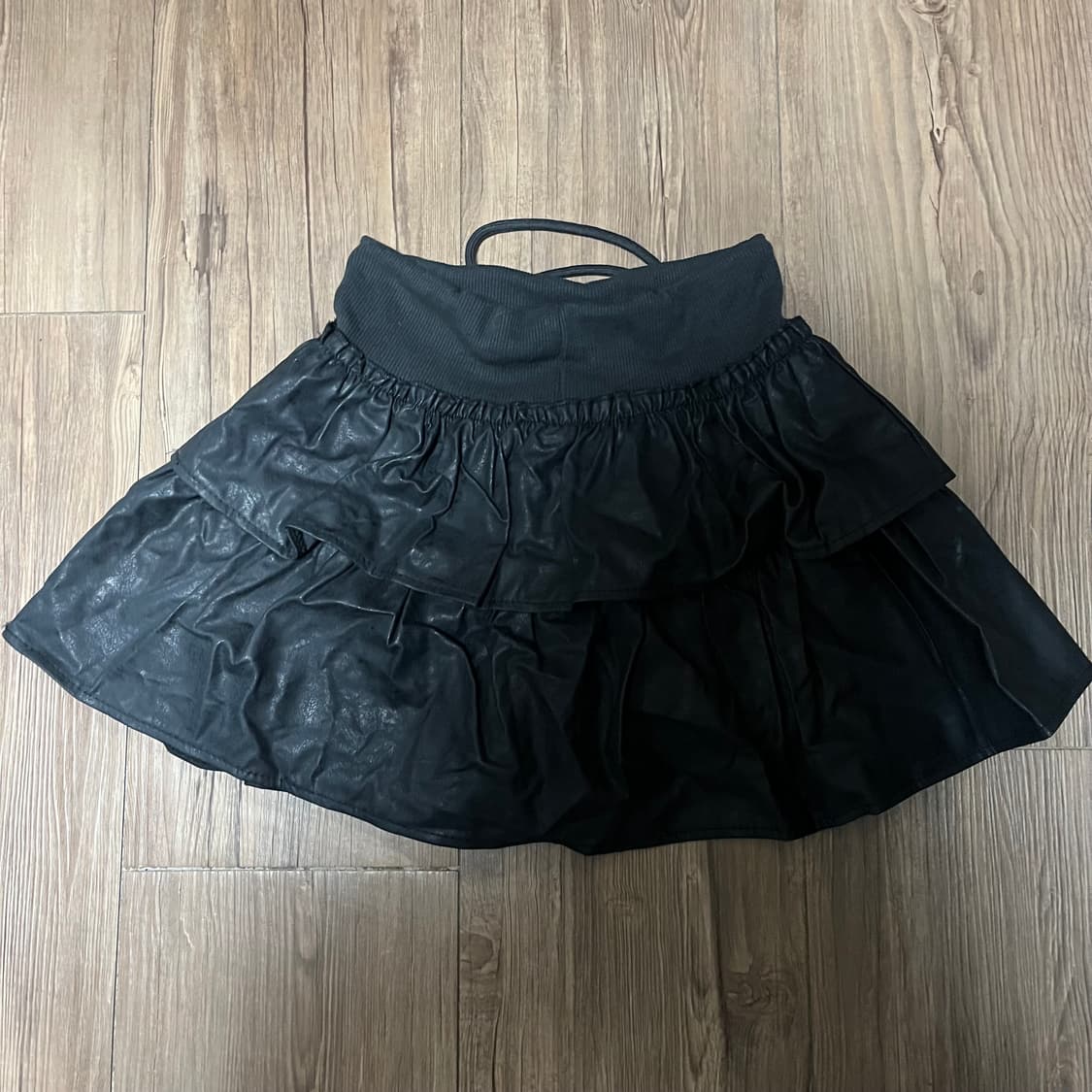 vintage leather skirt(black) 상품이미지4