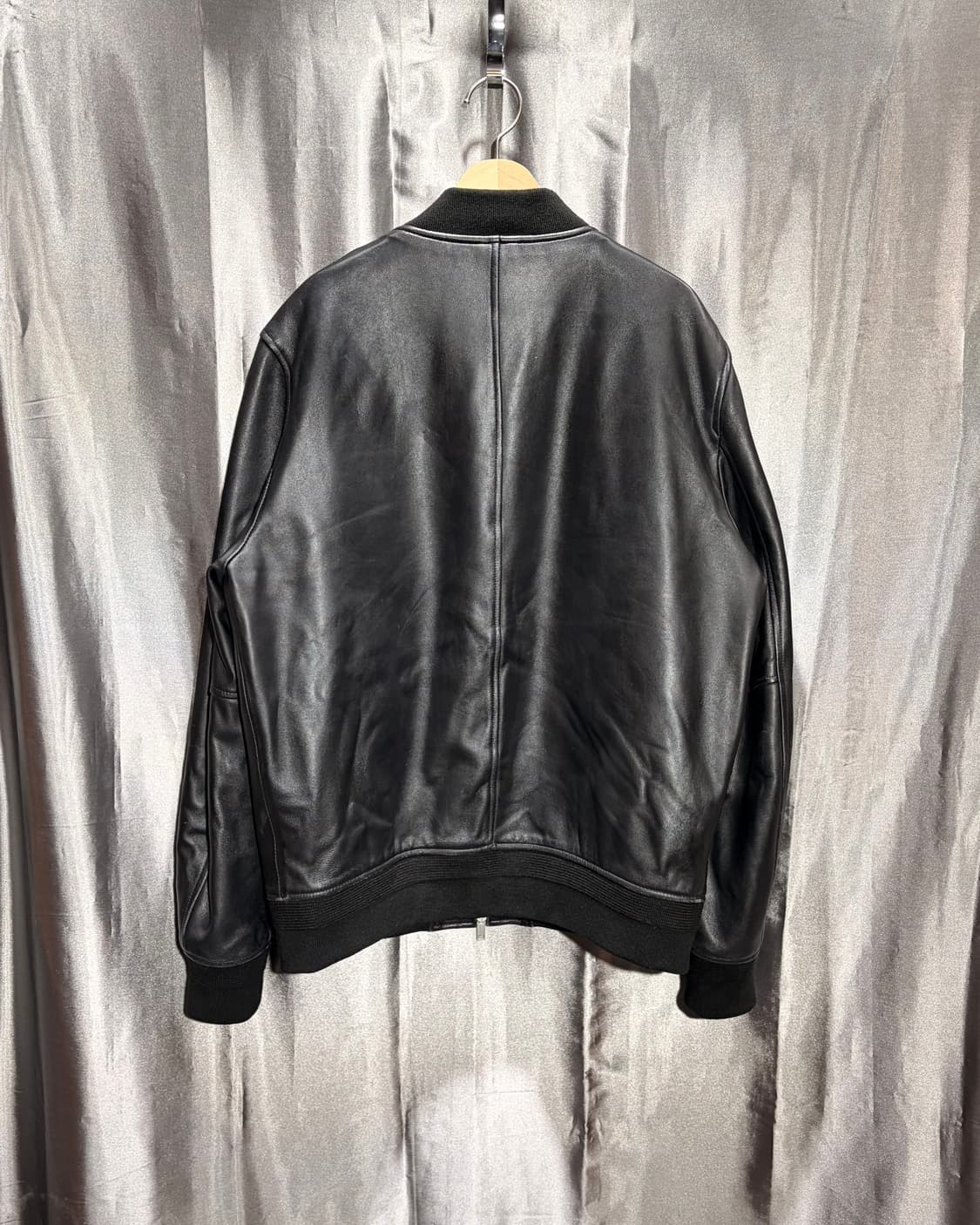 XXL 무신사 스탠다드 램스킨 미니멀 레더 블루종 상품이미지4