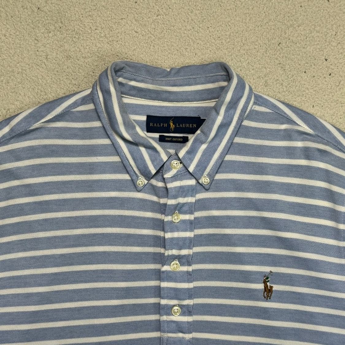 RALPH LAUREN 스트라이프 PK 반팔 블루 L 상품이미지3