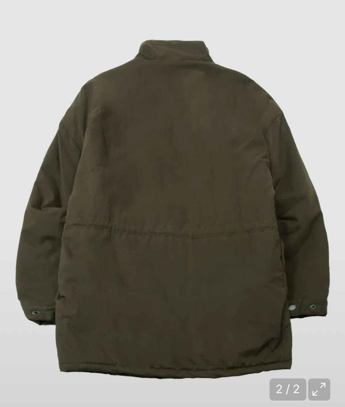 썸플레이스 하이넥 집업 버튼 빅 포켓 오버핏 피쉬테일 패딩 야상 코트  상품이미지2