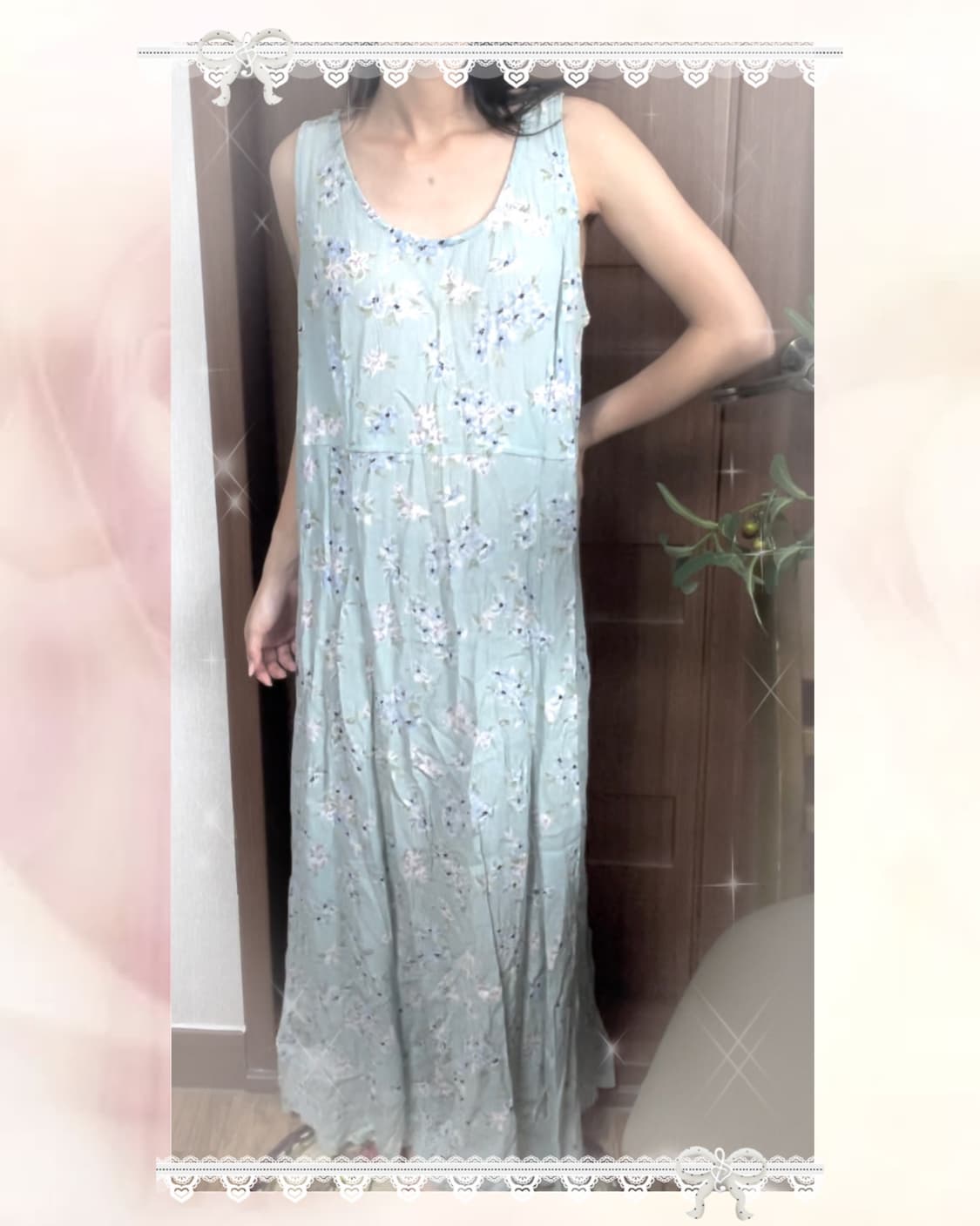 JP vintage flowery long onepiece 상품이미지3