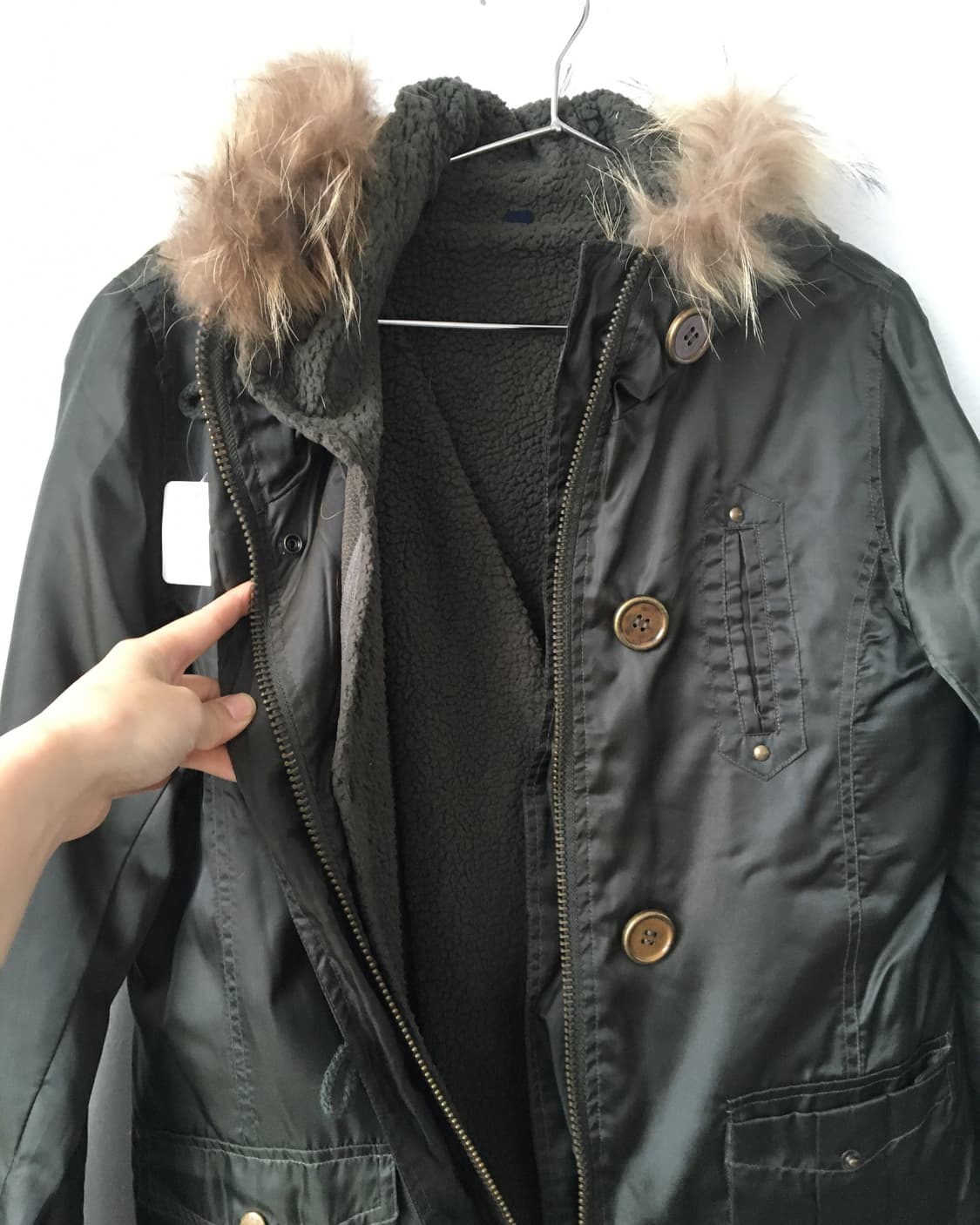 Fake fur hood filed jacket 상품이미지6