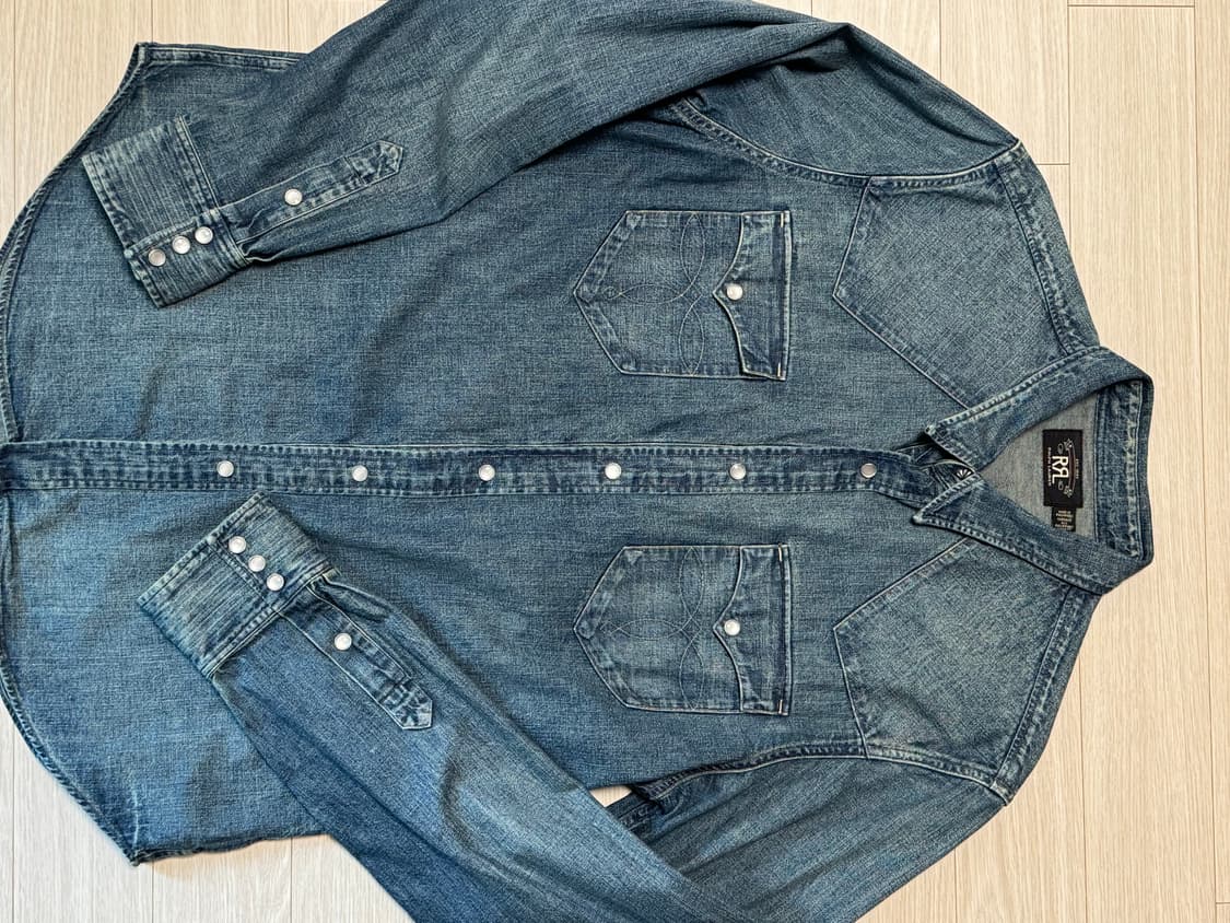 RRL 슬림핏 데님 웨스턴 셔츠 상품이미지1