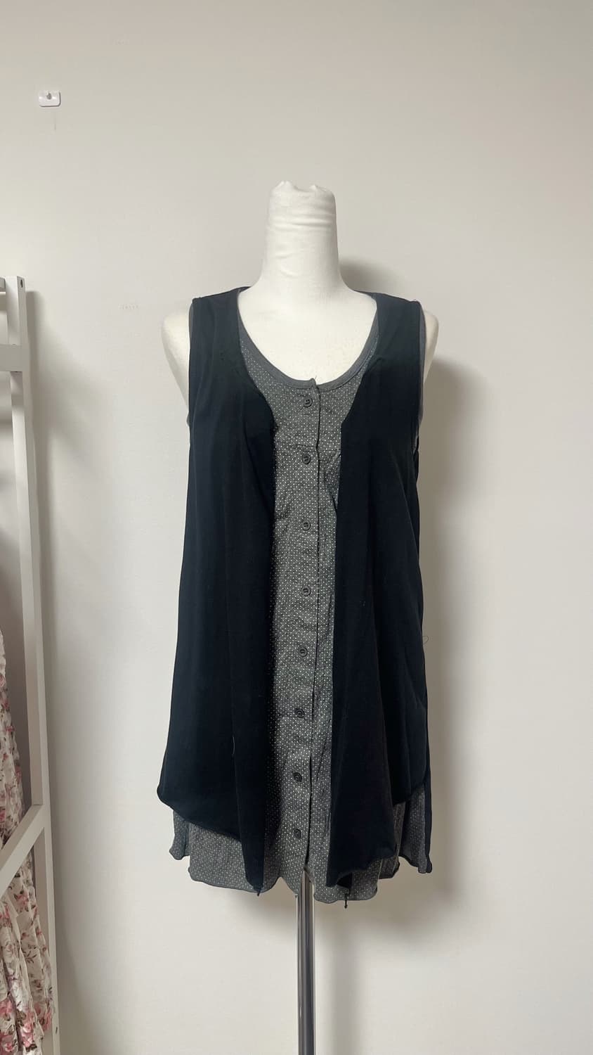 대장 모리걸 일본빈티지 그레이 도트 블랙 바선생 상품이미지1