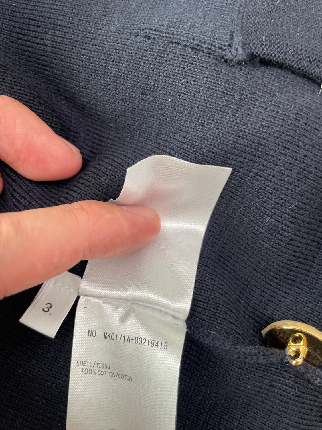 톰브라운 네이비 캐시미어 금장가디건 3사이즈 상품이미지4