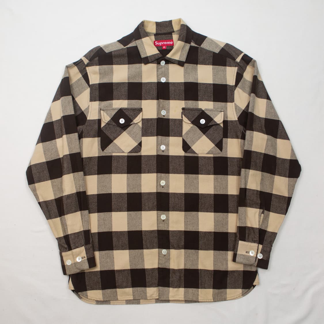 90s 슈프림 버팔로 체크 셔츠 브라운 상품이미지1