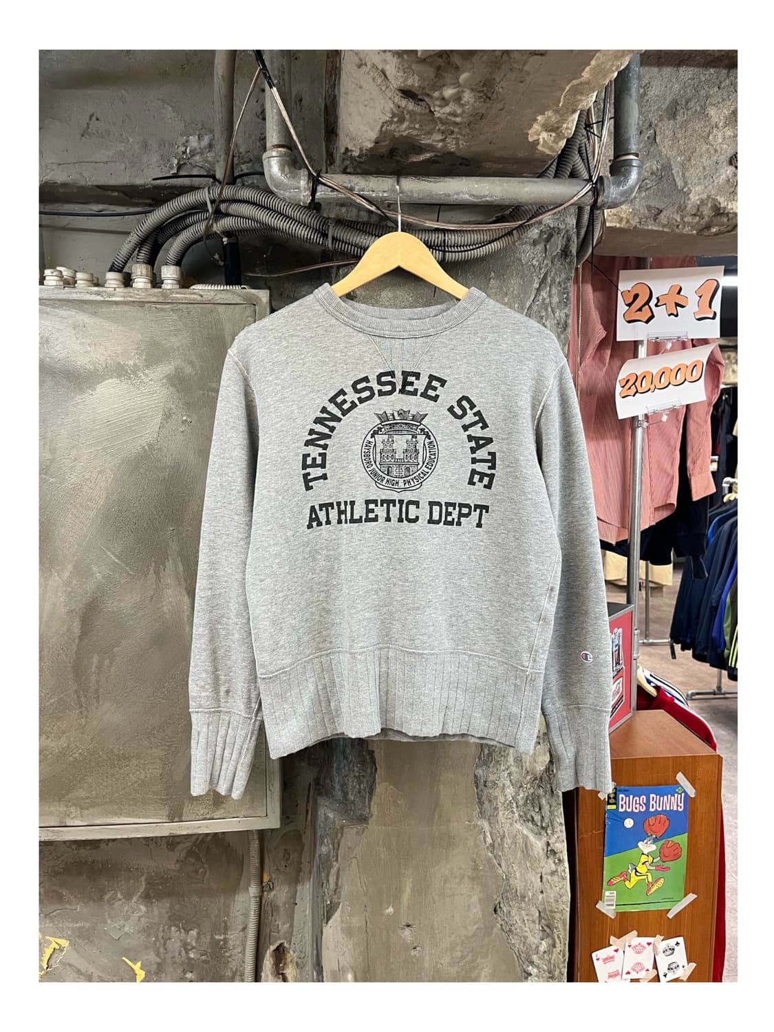 챔피온 빈티지 그래픽 맨투맨 그레이 M #csz3260 상품이미지1