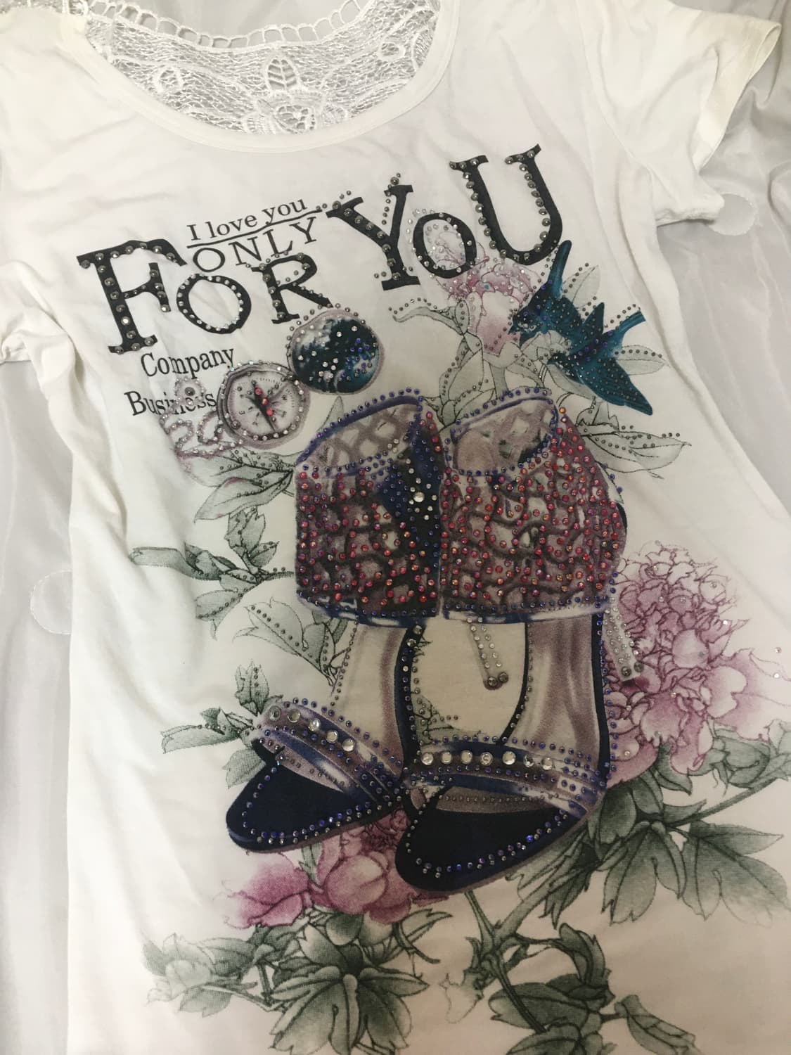 y2k rose high-heel crystal top 상품이미지1