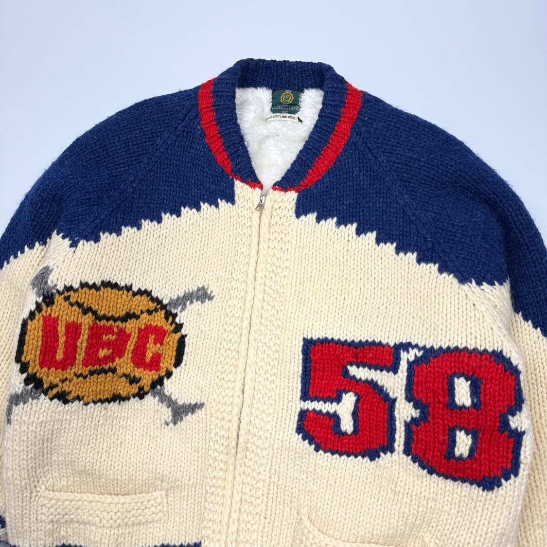 (105) 빈티지 베이스볼 셔틀랜드울 코위찬 자켓 상품이미지3