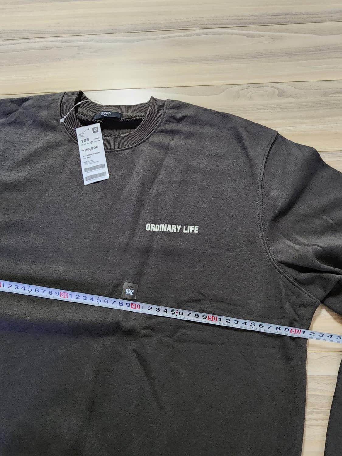 탑텐맨투맨티셔츠105사이즈다크카키 상품이미지7