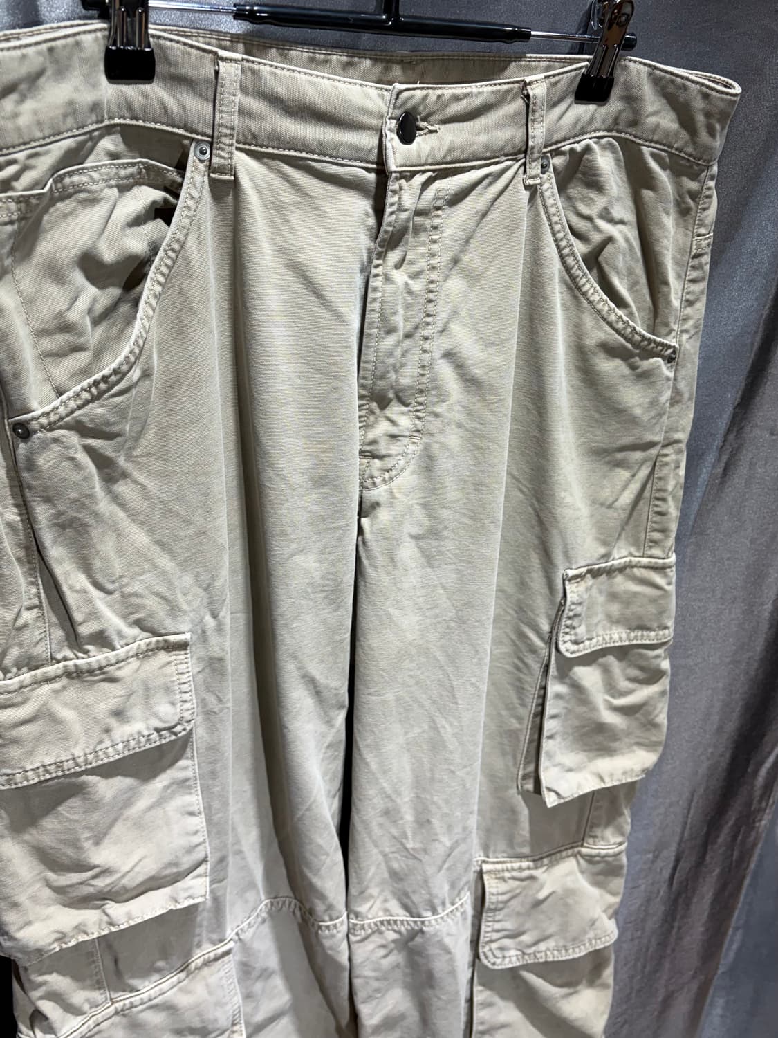 35in ZARA 자라 4포켓 절개 베이지 카고팬츠 상품이미지5