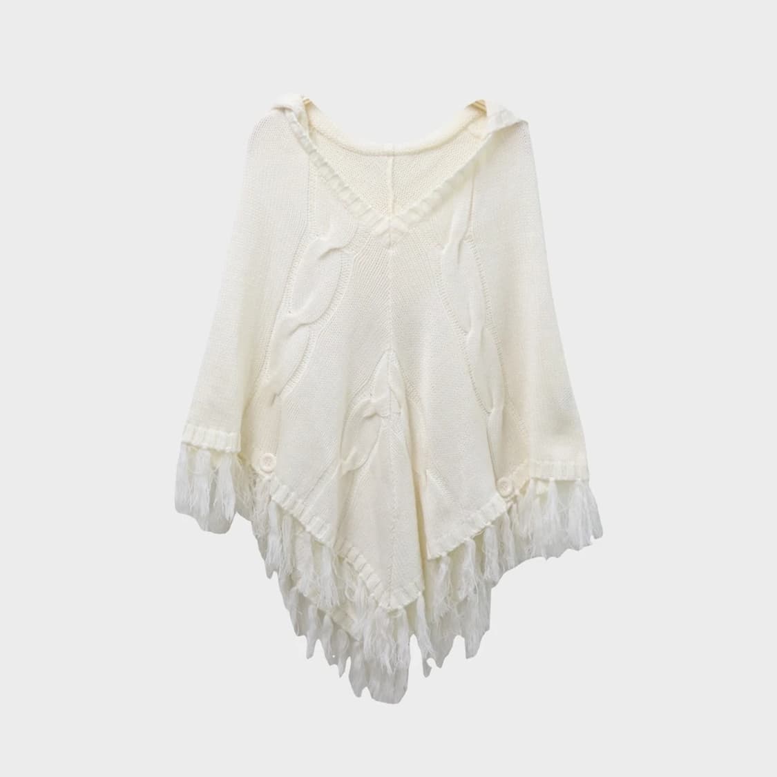 ZIENA 후드 판초 니트 66838 상품이미지1