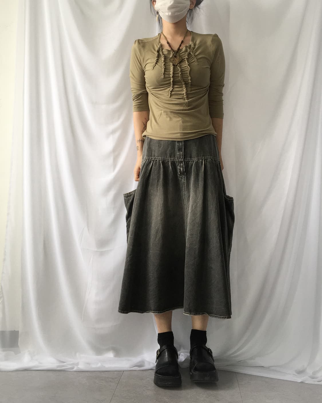 Washing long skirt 상품이미지7