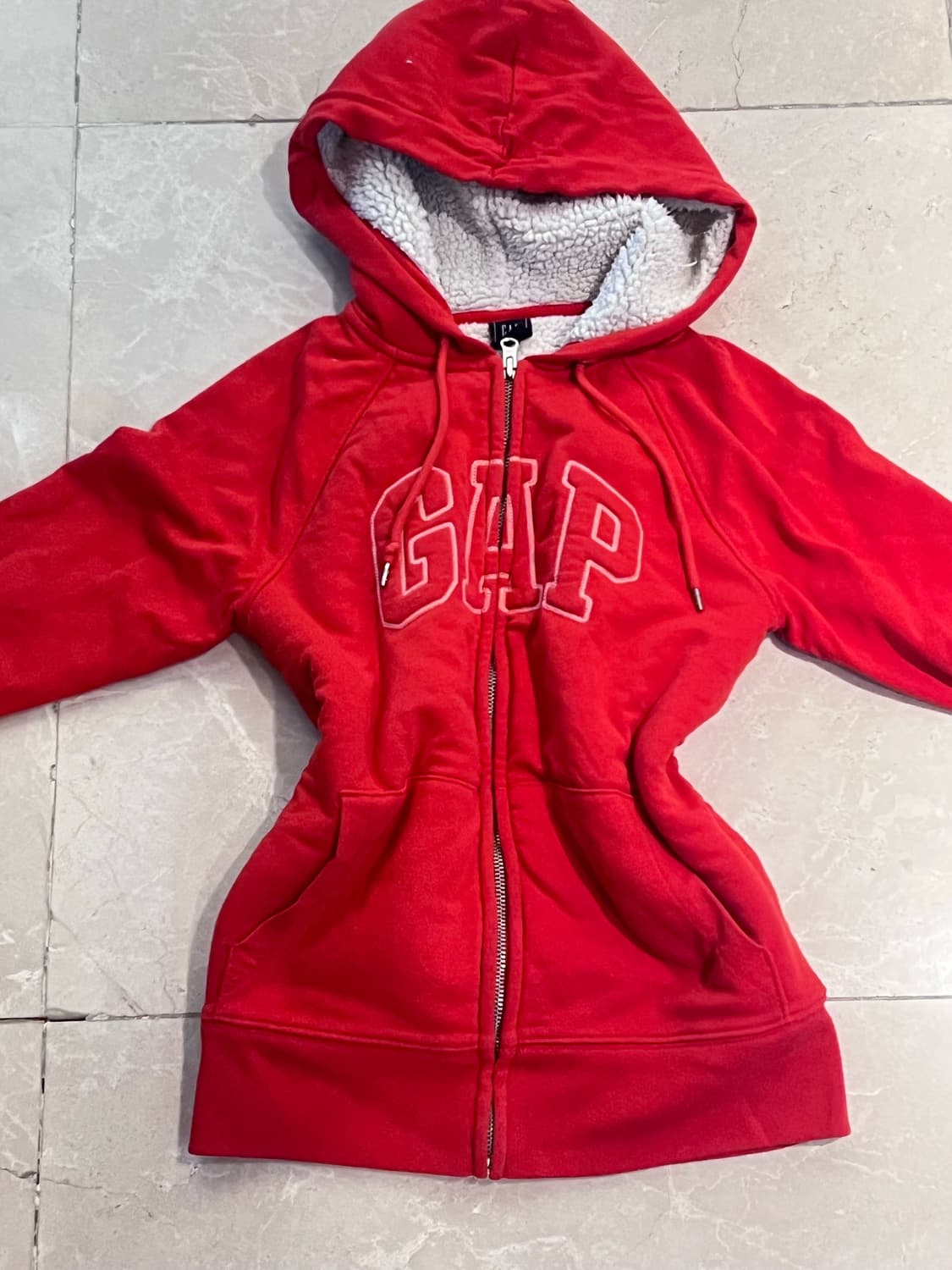 GAP 레드 양털 후드집업 XS 상품이미지1