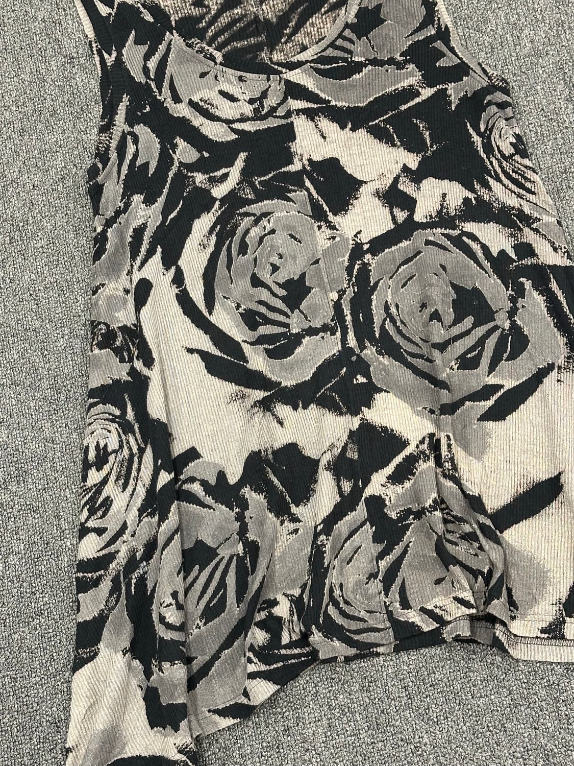 2)Japanese vintage 여성 플라워 패턴 그런지 나시 상품이미지2