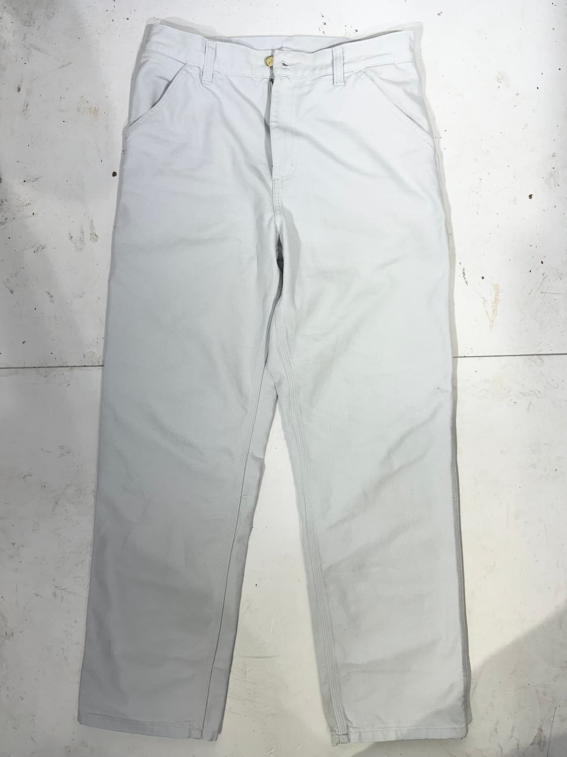 칼하트 화이트 싱글니 와이드 워크 팬츠 카펜터 데님 바지  상품이미지4