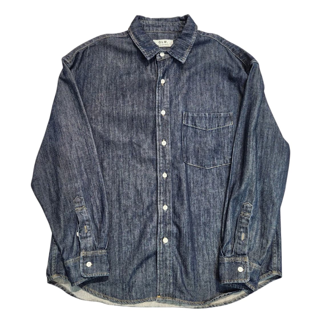굿라이프웍스 오버사이즈 워시드 데님셔츠 (S) 상품이미지1