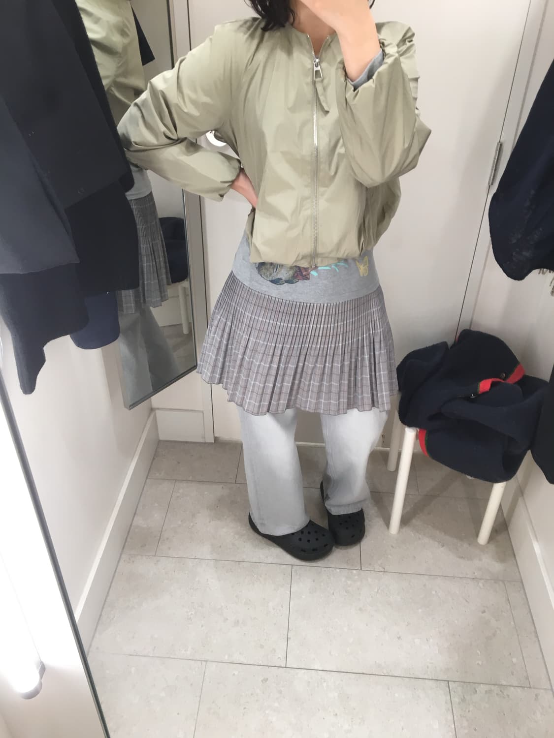 빈티지 체크 스커트 상품이미지2