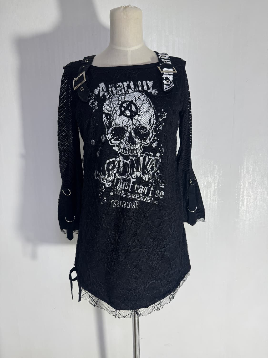 Acdc rag 스컬 스파이더 웹 롱슬리브 아나키 펑크 y2k 상품이미지2